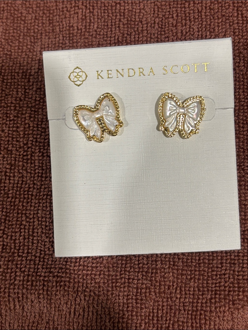 Kendra Scott Haley  Gold & White  Stud Earrings